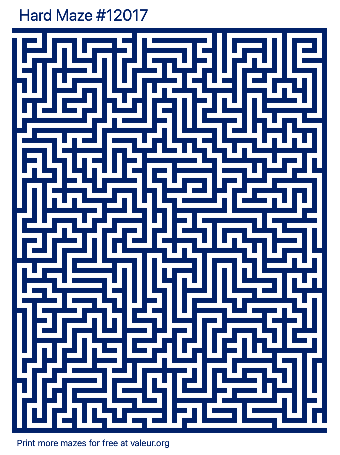Free Printable Hard Maze number 12017