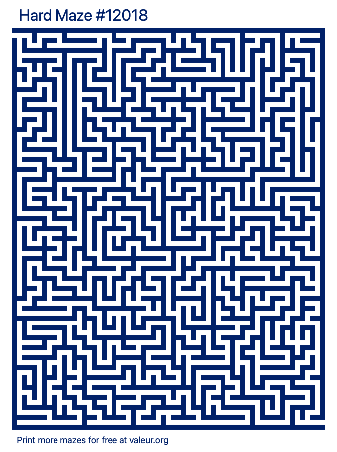 Free Printable Hard Maze number 12018