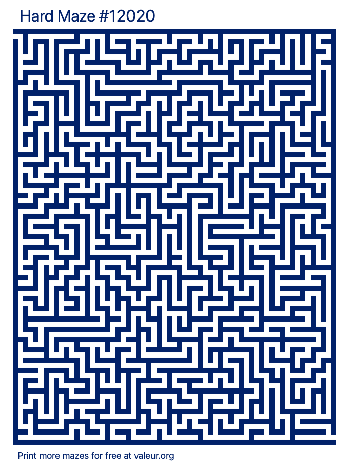 Free Printable Hard Maze number 12020