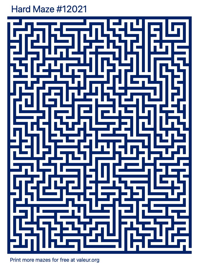 Free Printable Hard Maze number 12021