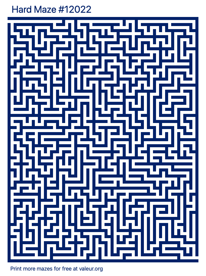 Free Printable Hard Maze number 12022