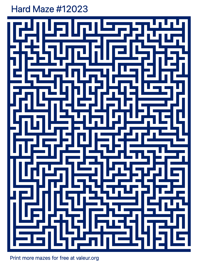 Free Printable Hard Maze number 12023