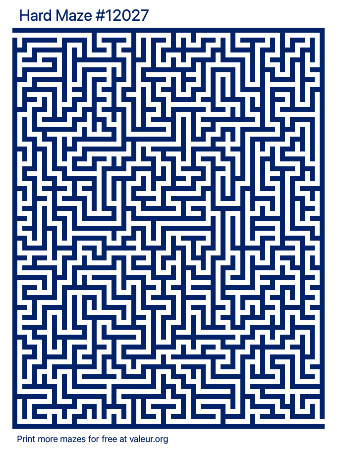 Free Printable Hard Maze number 12027