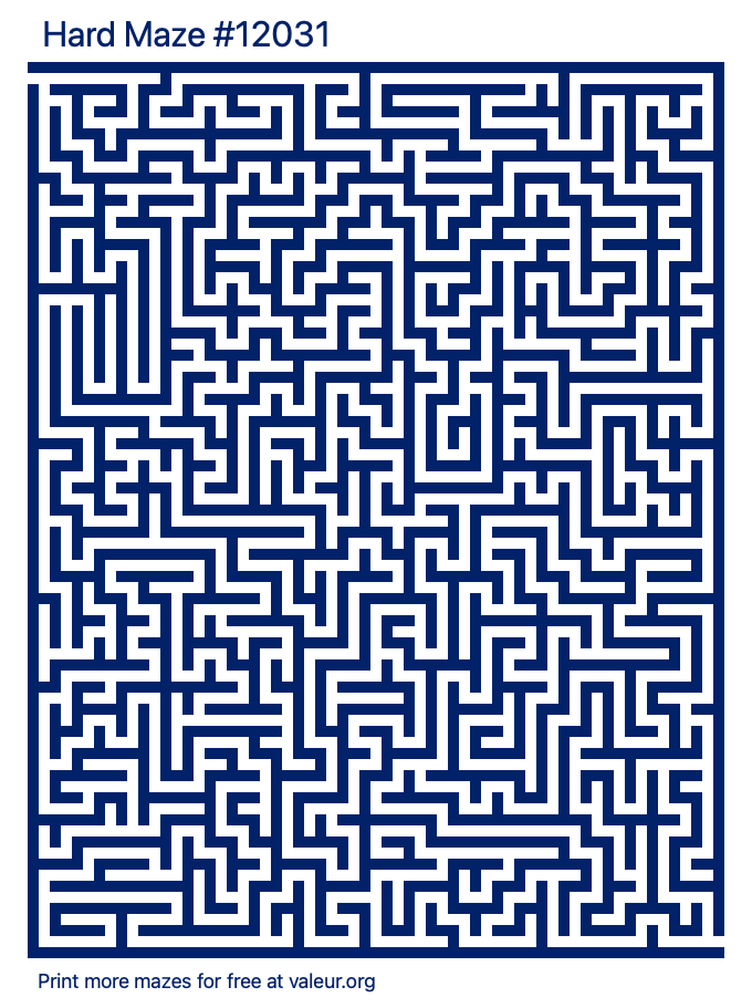 Free Printable Hard Maze number 12031