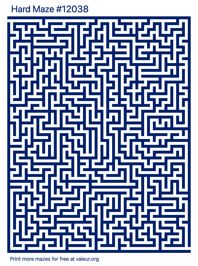 Free Printable Hard Maze number 12038