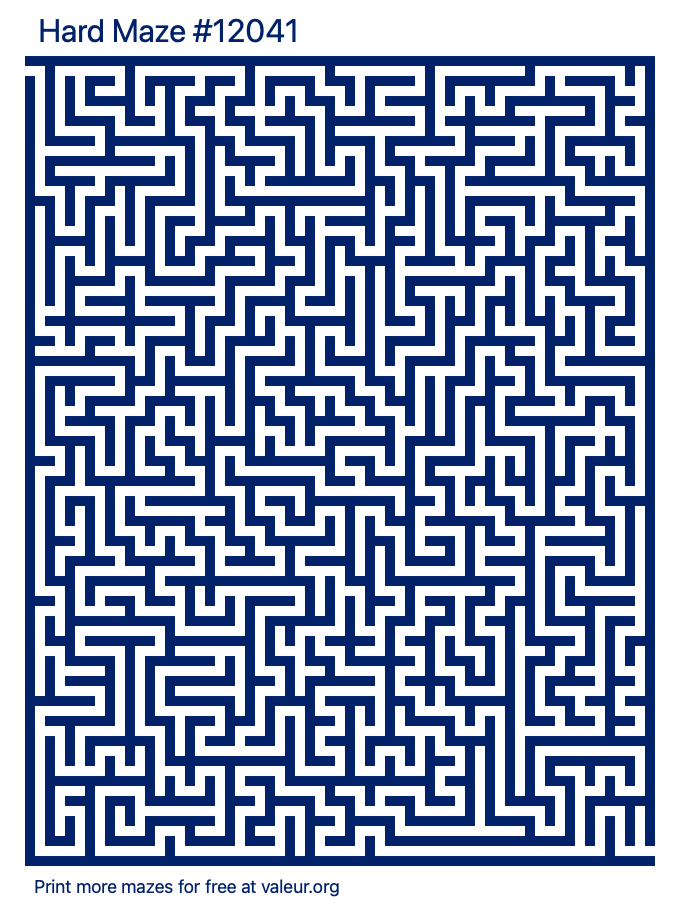 Free Printable Hard Maze number 12041