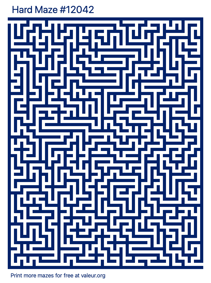 Free Printable Hard Maze number 12042