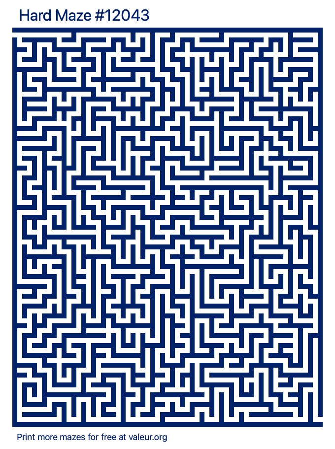 Free Printable Hard Maze number 12043