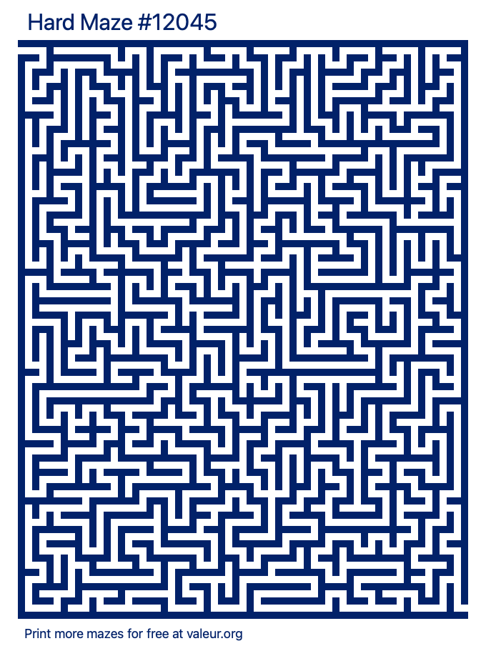 Free Printable Hard Maze number 12045