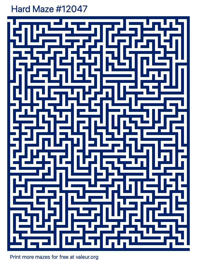 Free Printable Hard Maze number 12047