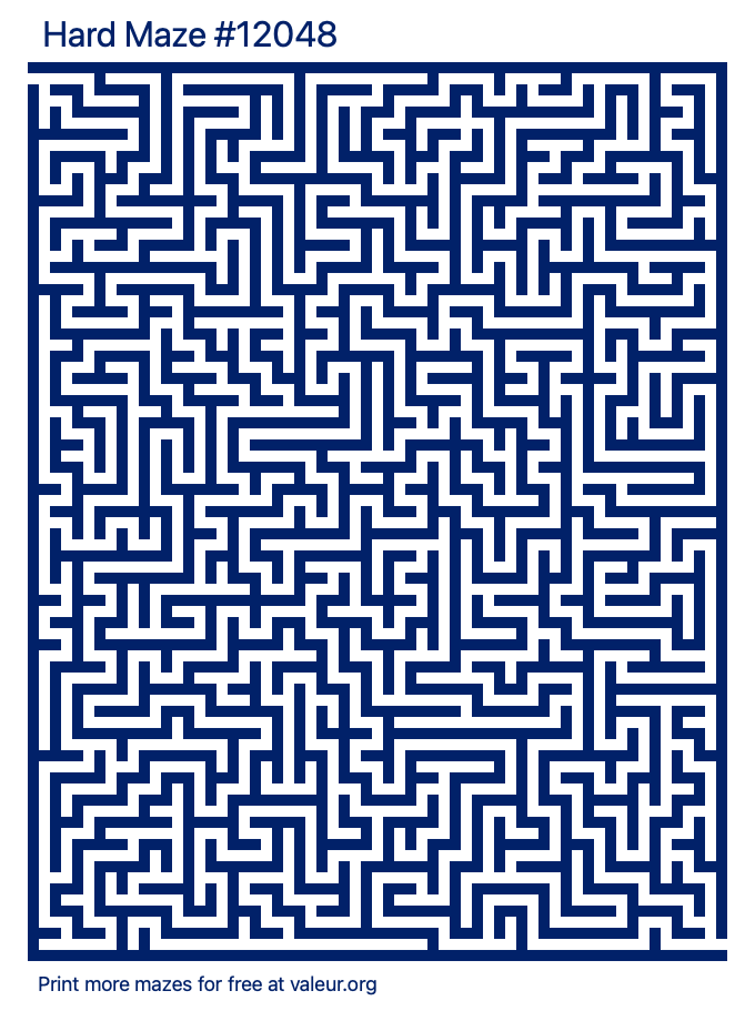 Free Printable Hard Maze number 12048