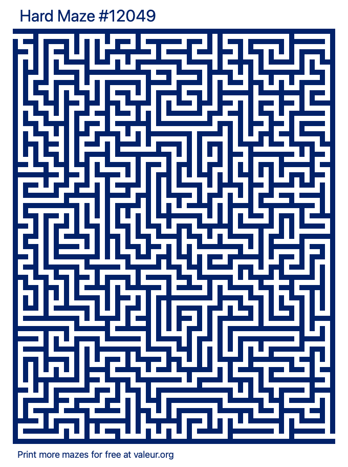 Free Printable Hard Maze number 12049