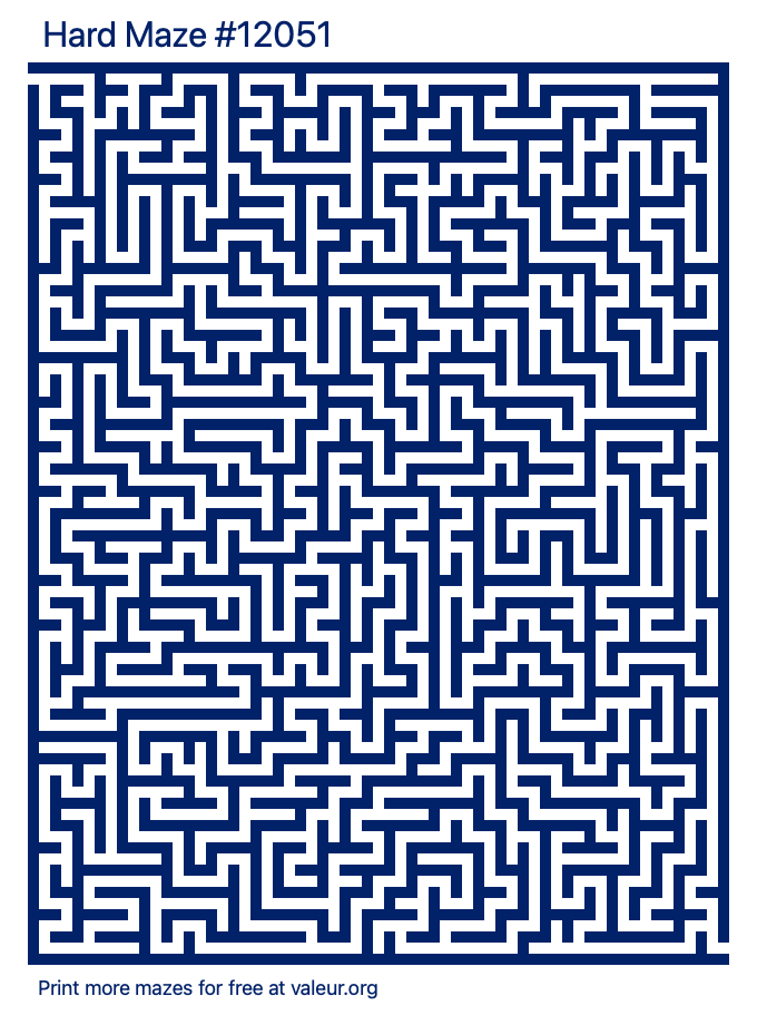 Free Printable Hard Maze number 12051