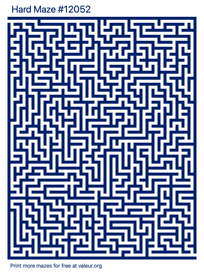 Free Printable Hard Maze number 12052