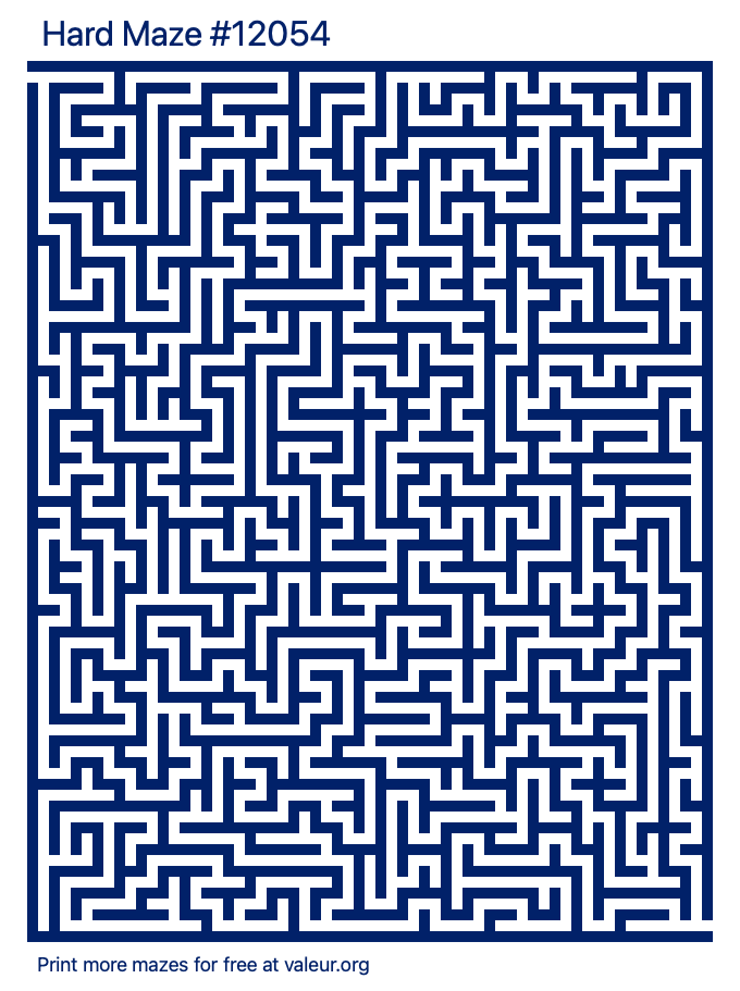 Free Printable Hard Maze number 12054