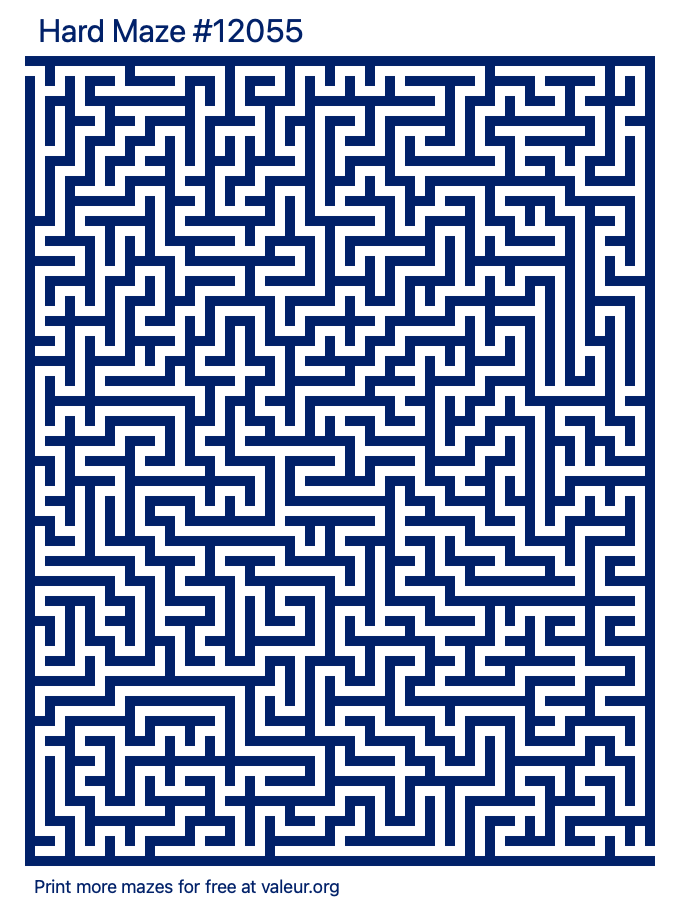Free Printable Hard Maze number 12055