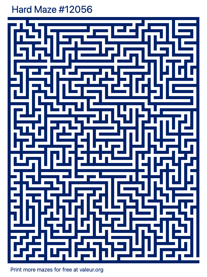 Free Printable Hard Maze number 12056