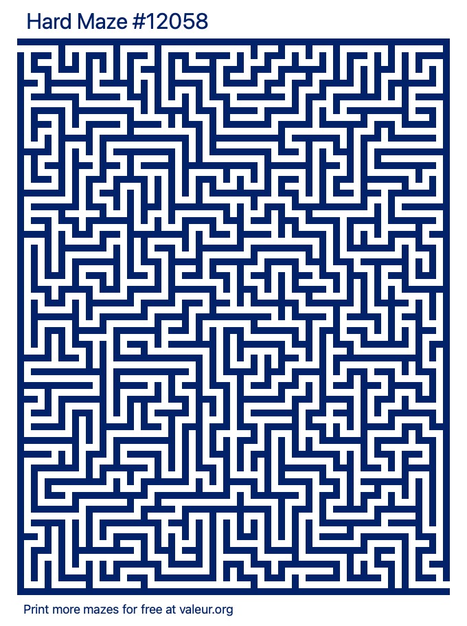 Free Printable Hard Maze number 12058