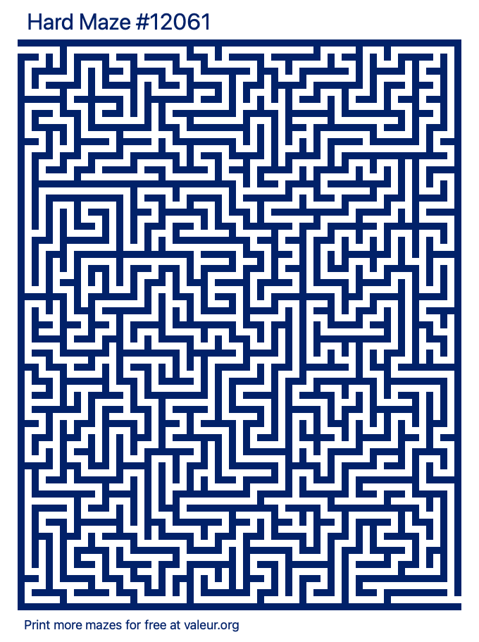 Free Printable Hard Maze number 12061