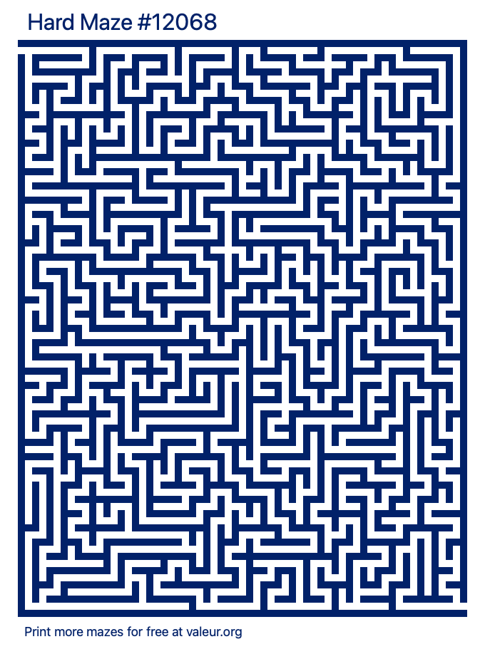 Free Printable Hard Maze number 12068