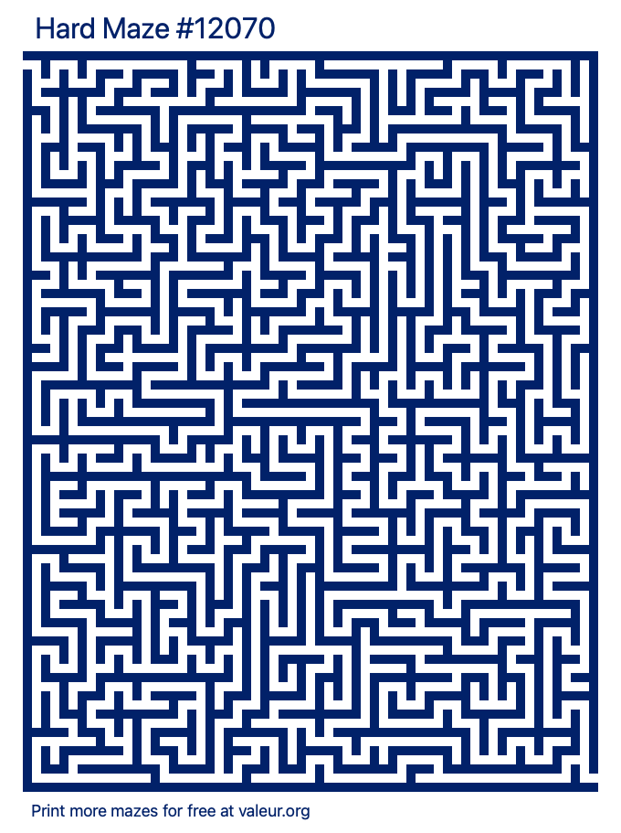 Free Printable Hard Maze number 12070