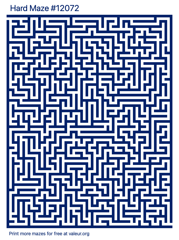 Free Printable Hard Maze number 12072