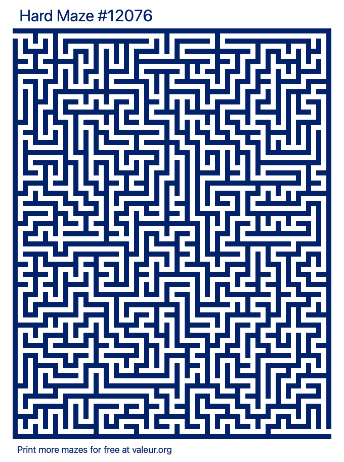 Free Printable Hard Maze number 12076