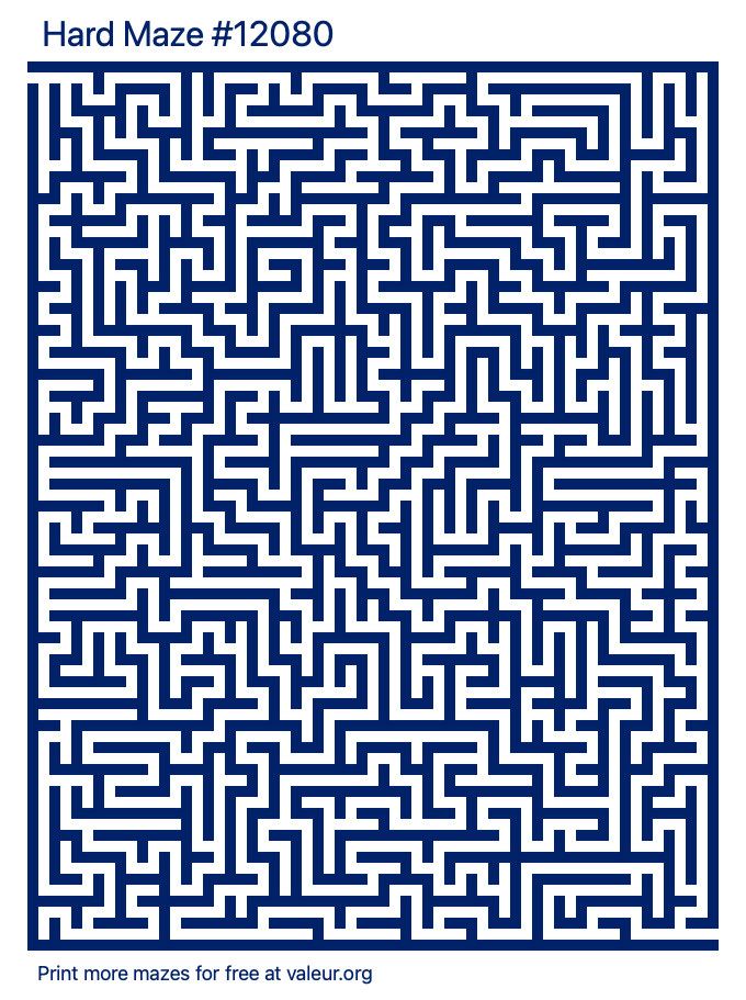 Free Printable Hard Maze number 12080