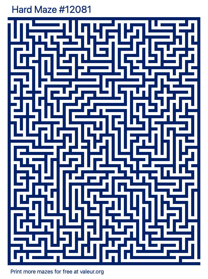 Free Printable Hard Maze number 12081