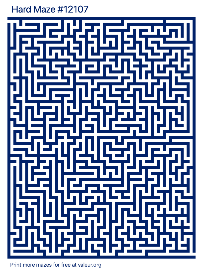 Free Printable Hard Maze number 12107