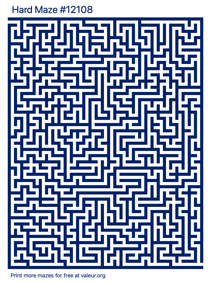 Free Printable Hard Maze number 12108