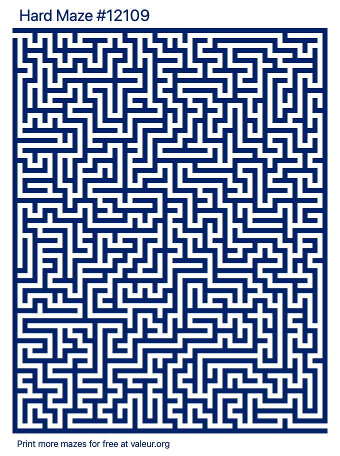 Free Printable Hard Maze number 12109
