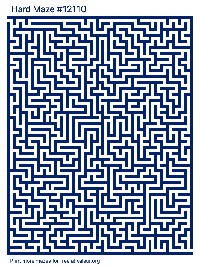 Free Printable Hard Maze number 12110