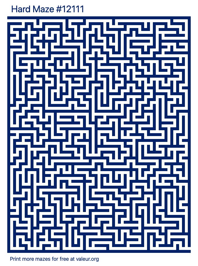 Free Printable Hard Maze number 12111