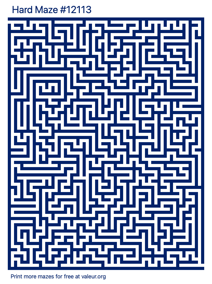 Free Printable Hard Maze number 12113