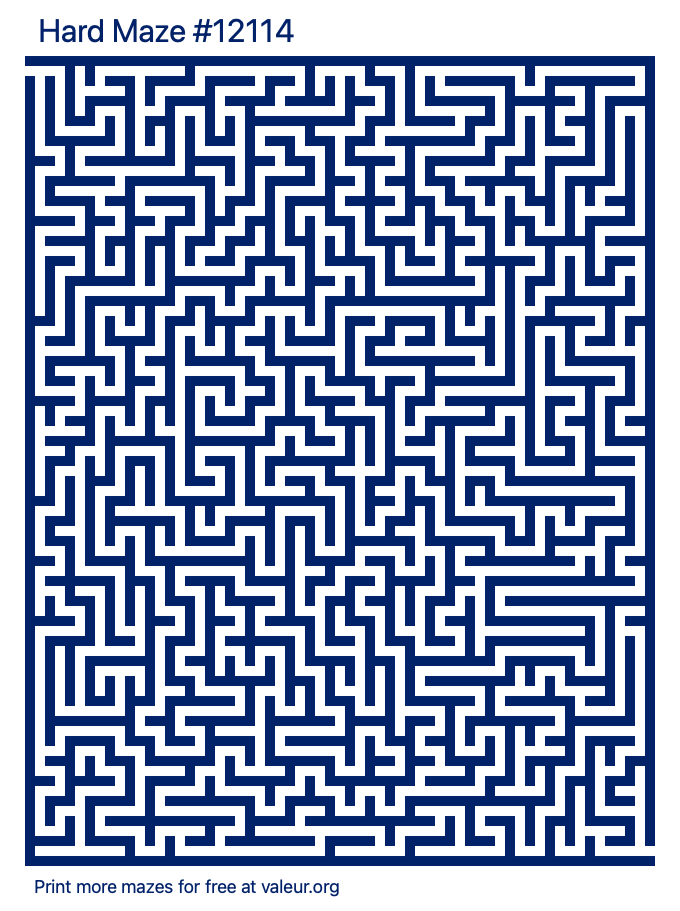 Free Printable Hard Maze number 12114