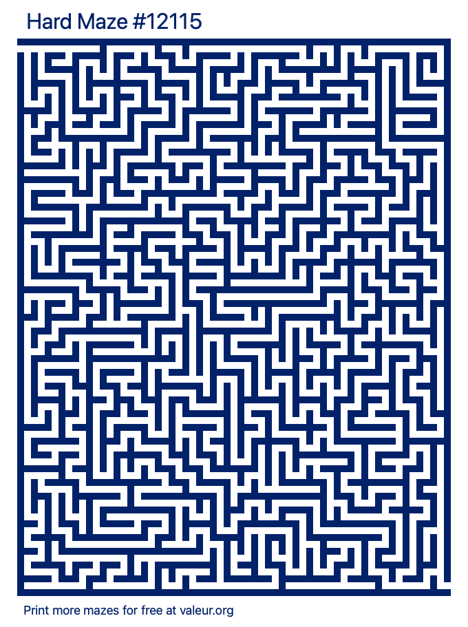 Free Printable Hard Maze number 12115