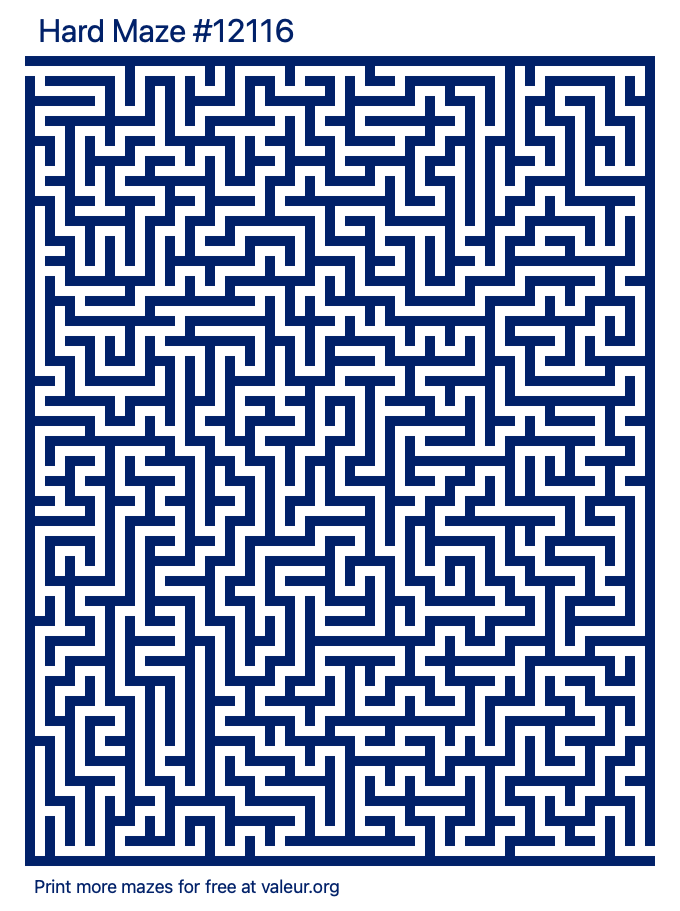 Free Printable Hard Maze number 12116