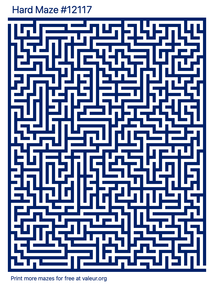 Free Printable Hard Maze number 12117