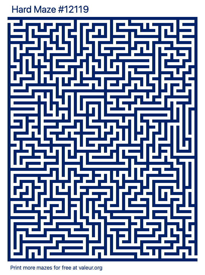 Free Printable Hard Maze number 12119