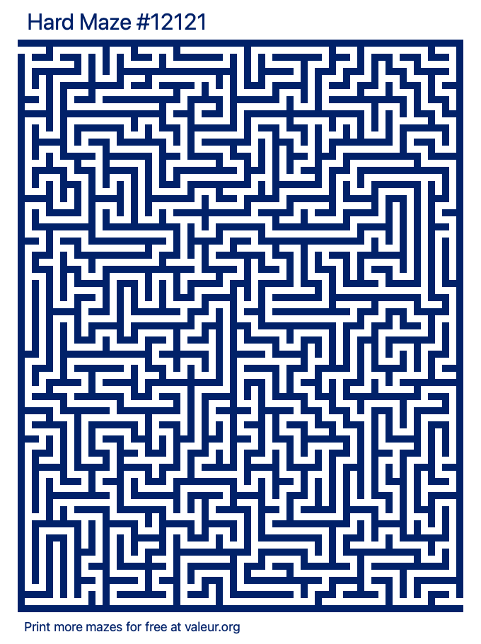 Free Printable Hard Maze number 12121