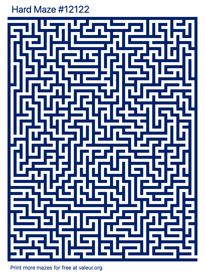 Free Printable Hard Maze number 12122