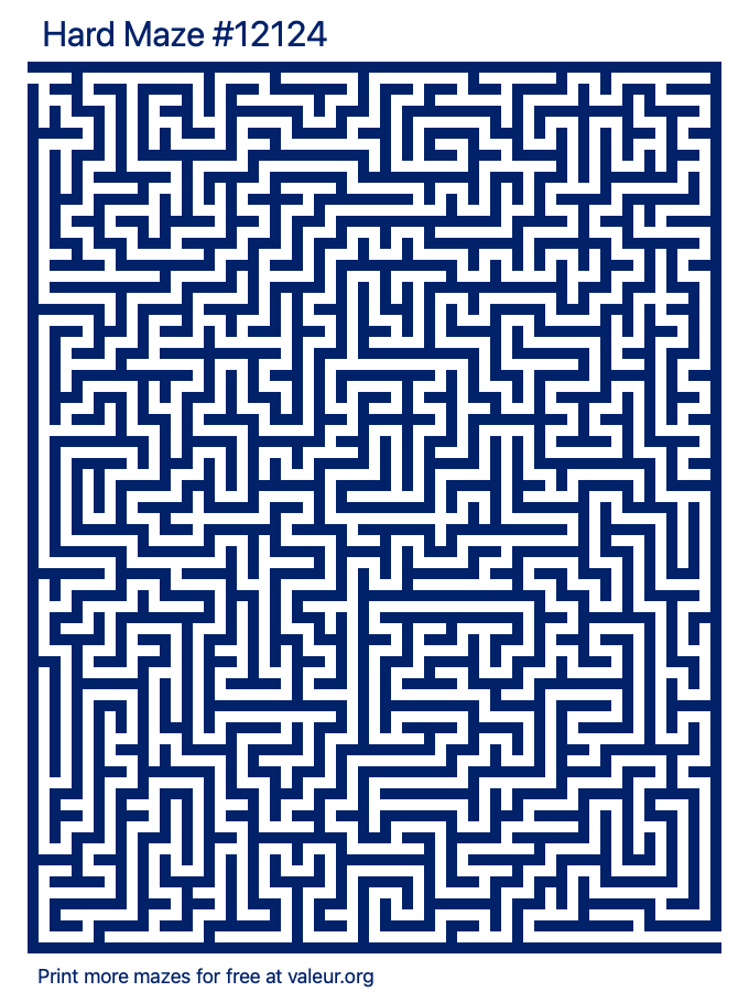 Free Printable Hard Maze number 12124