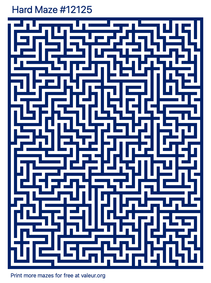 Free Printable Hard Maze number 12125