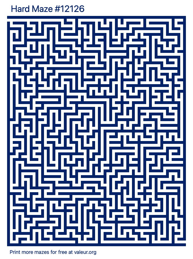 Free Printable Hard Maze number 12126