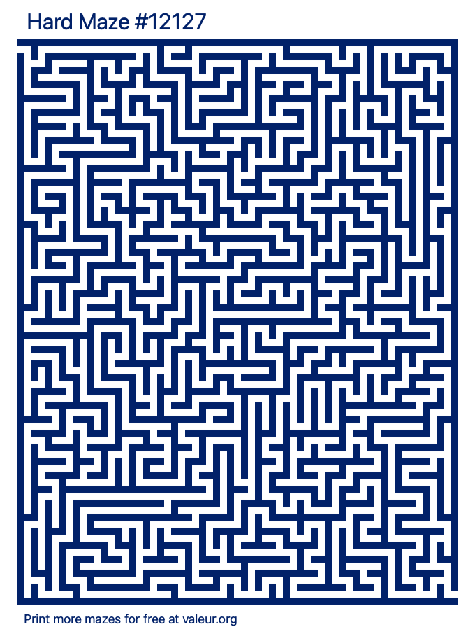 Free Printable Hard Maze number 12127