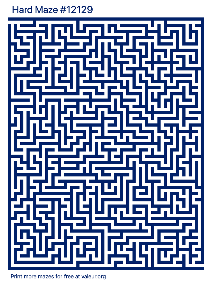 Free Printable Hard Maze number 12129