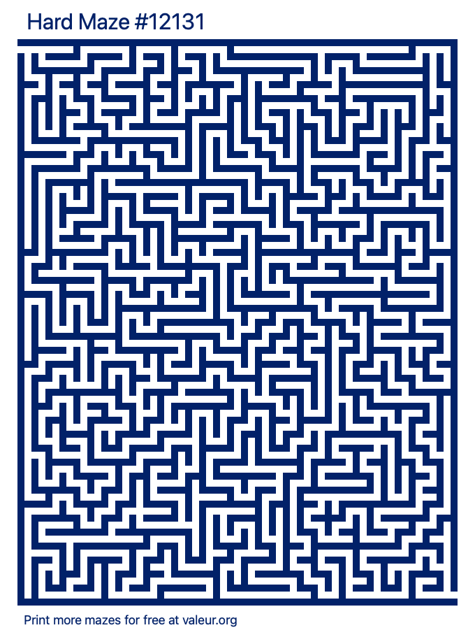 Free Printable Hard Maze number 12131