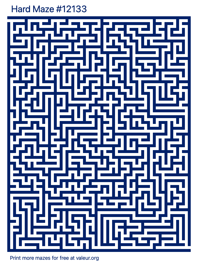 Free Printable Hard Maze number 12133