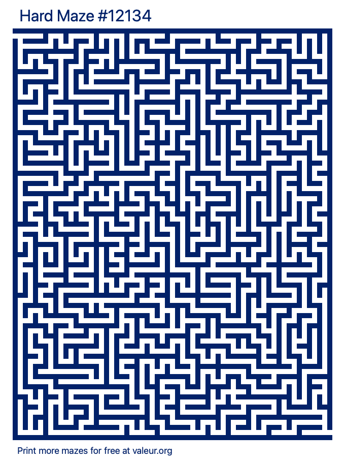 Free Printable Hard Maze number 12134